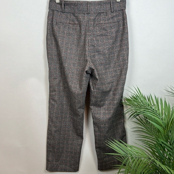 Wilfred Wool Wide Leg Crop Plaid Pants High Waist Belted - Picture 5 of 11